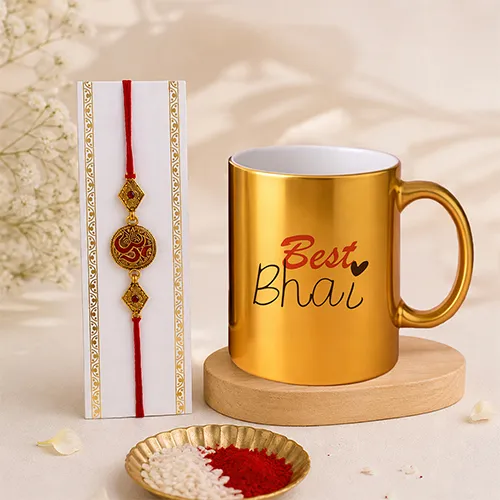 Traditional Rakhi with Best Bhai Mug-Giftii