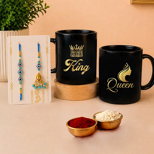 Designer Rakhi with Luxury Mug Set-Giftii