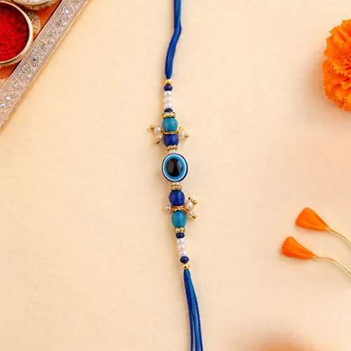Blue Nazar Protection Rakhi for Bhai-Giftii