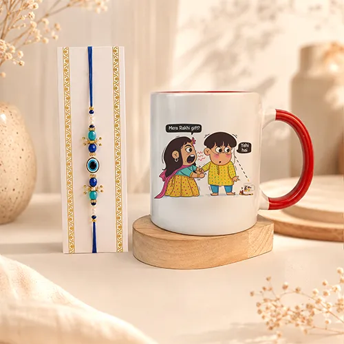 Fun Vibes Rakhi Mug Set-Giftii