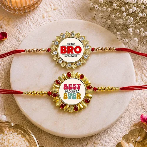 "The Best Bro in The World" & "Best Brother Ever" Rakhi Combo-Giftii