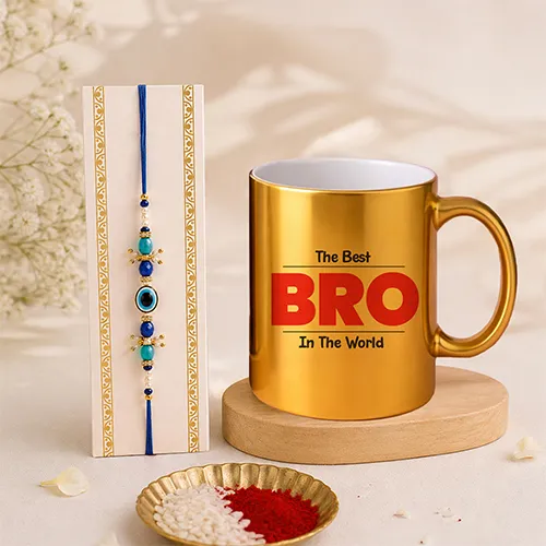 Best Bro In The World Rakhi Mug Set-Giftii
