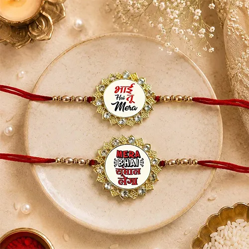 "Bhai Hai Tu Mera" & "Mera Bhai Sambhal Lega" Rakhi Combo-Giftii