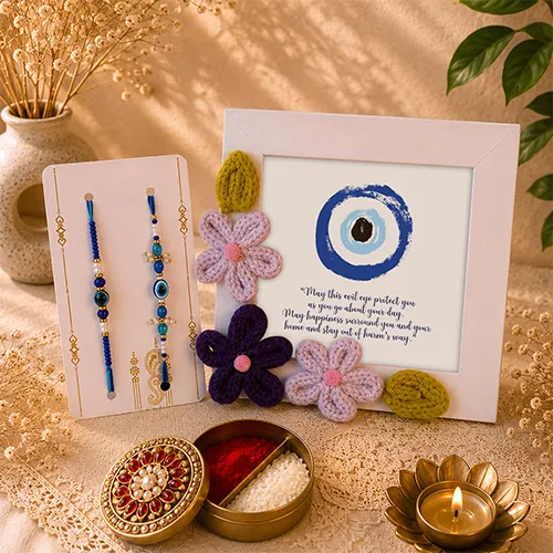 Evil Eye Blessings Rakhi Box for Bhaiya Bhabhi-Giftii