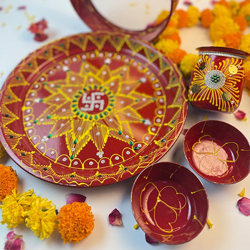 Pooja Thali for Karwa Chauth & Festivals Item For Her-Giftii