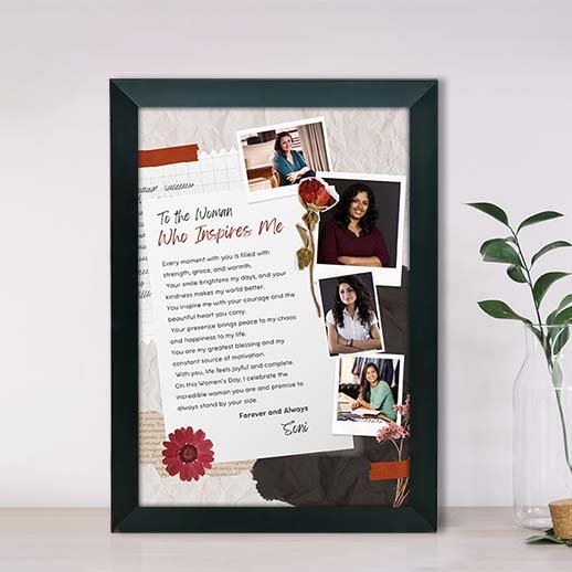 Collage Style To the Woman Who Inspires Me Frame-Giftii