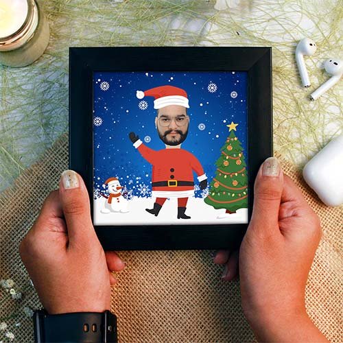 Personalized Santa Caricature Frame – Male Edition-Giftii