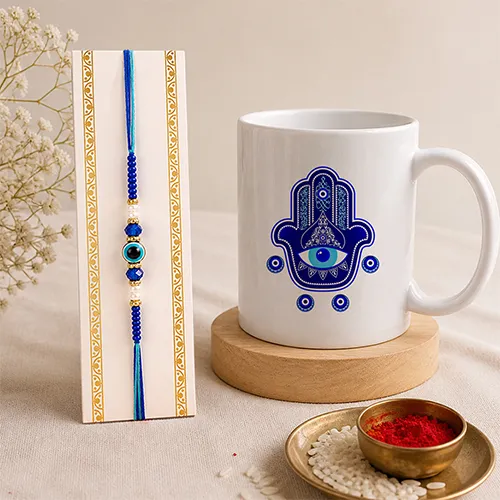 Trendy Hamsa Nazar Raksha Bandhan Combo-Giftii