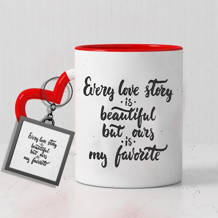 Love Story Mug & Keychain-Giftii
