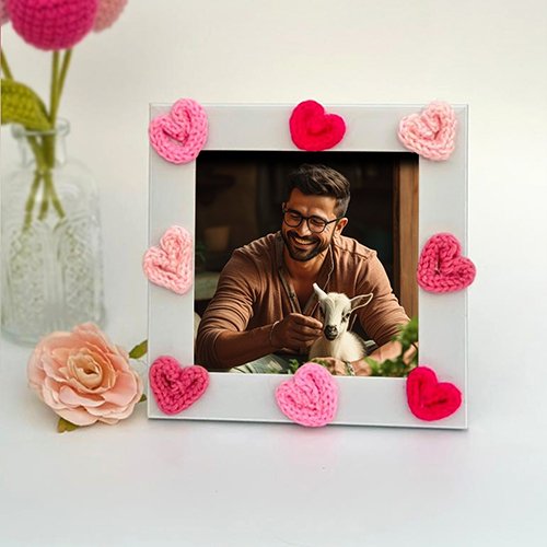 You’re a Gem Cute Crochet Heart Frame for couple-Giftii