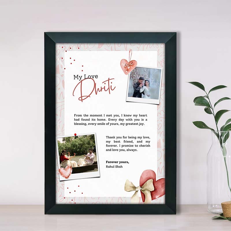 Personalized Love Letter Photo Frame for couple-Giftii