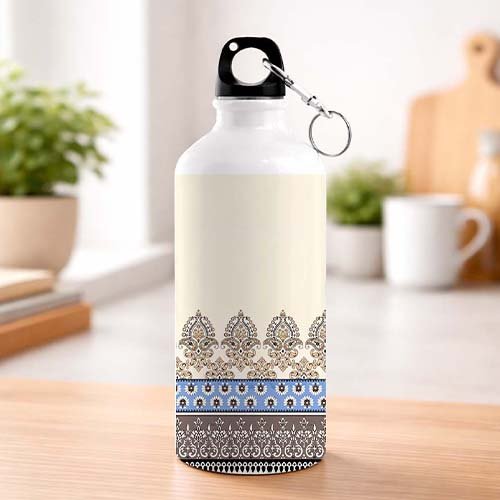 Classic Floral Border Water Sipper Bottle-Giftii