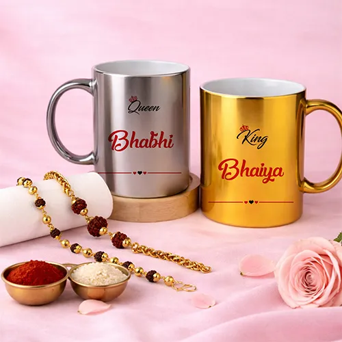 Rudraksha Blessings Rakhi Combo For Bhaiya Bhabhi-Giftii