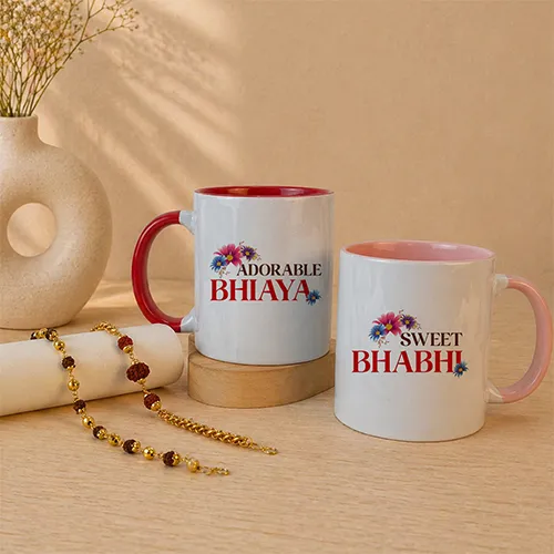 Rudraksha Rakhi Combo for Bhaiya Bhabhi-Giftii