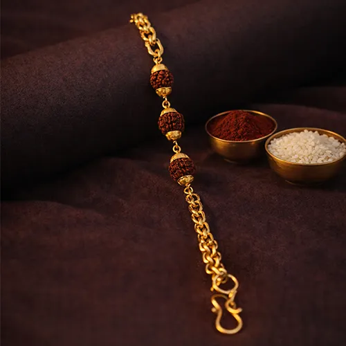 Mahadev Blessing Rudraksha Bracelet Rakhi-Giftii