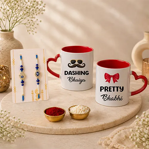 Bhaiya Bhabhi Royal Mug Rakhi Combo-Giftii