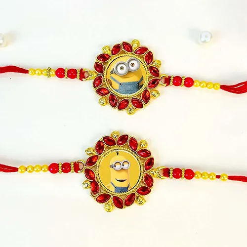 Giftii Premium Minion Cartoon Designer Rakhi Set of 2-Giftii
