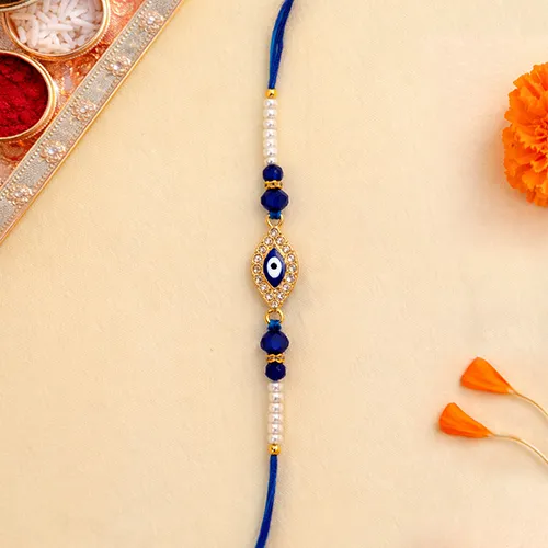 Trendy Blue Evil Eye Rakhi – Raksha Bandhan Special-Giftii