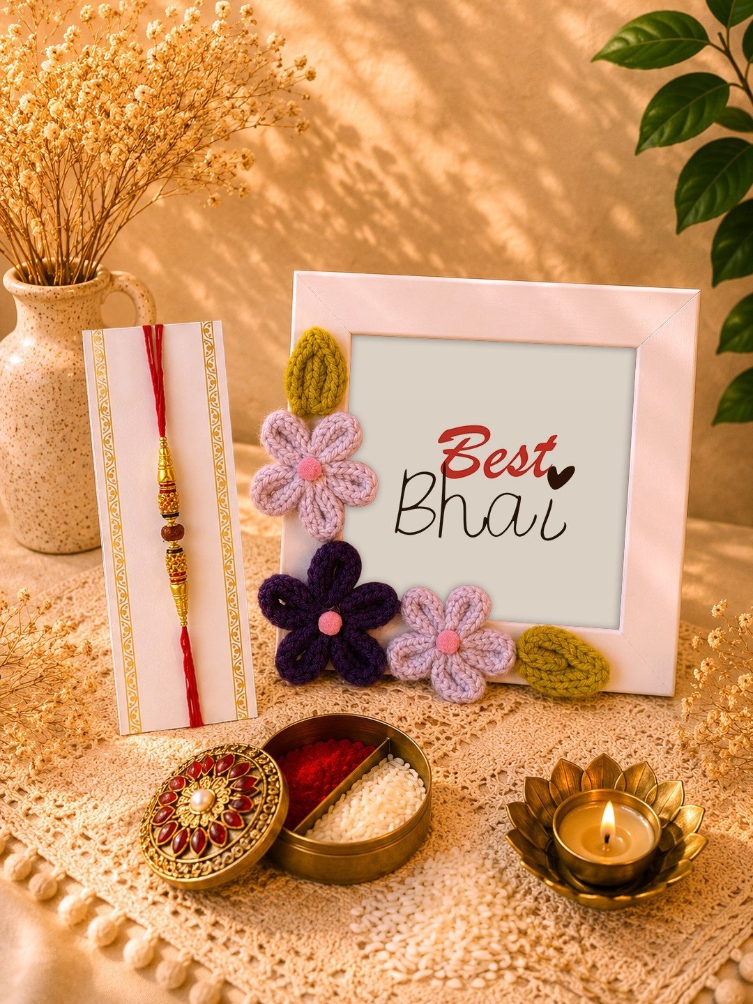 best-bhai-rakhi-box-with-handmade-crochet-frame-and-roli-chawal