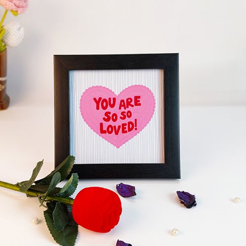 Love Quote Photo Frame with Ring In Rose Valentine Gift For Her-Giftii