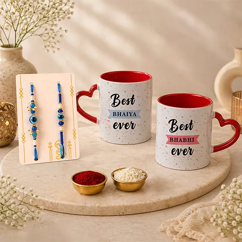 Best Couple Rakhi Set For Bhaiya Bhabhi-Giftii