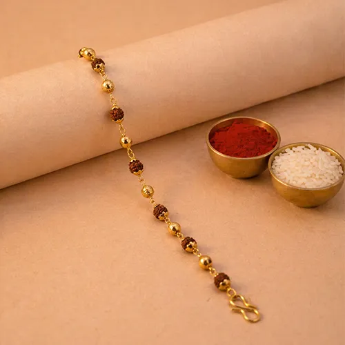 Divine Rudraksha Bracelet Rakhi-Giftii