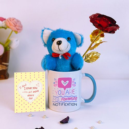 Cute Rose & Teddy Valentine Gift Combo-Giftii
