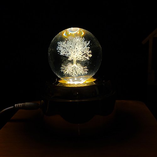 3D Crystal Tree Rotating LED Lamp-Giftii