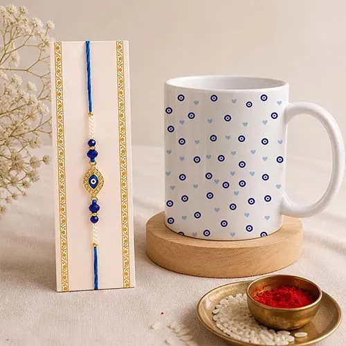 Evil Eye Rakhi Mug Set For Brother-Giftii