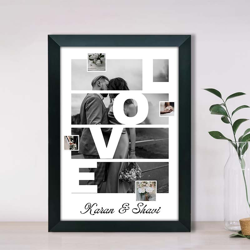 Personalized LOVE Cutout Photo Frame-Giftii