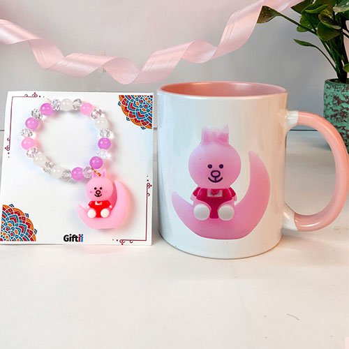 Pink Teddy Raksha Bandhan Rakhi Gift Set-Giftii