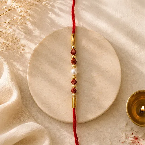 Premium Rudraksha Festival Rakhi for Brother-Giftii