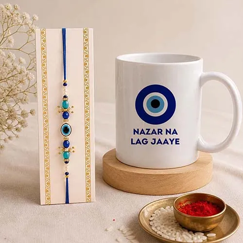 Nazar Suraksha Brother Mug & Rakhi Combo-Giftii