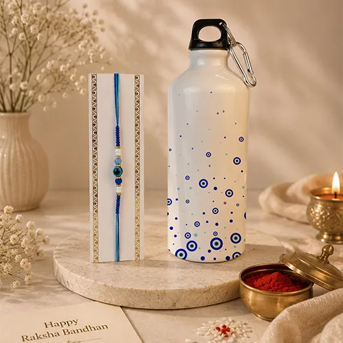Nazar Kavach Elite Rakhi & Sipper Bottle For Bhai-Giftii