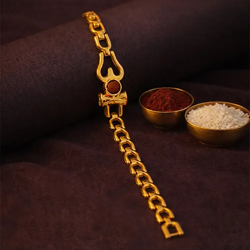 Mahadev Trishul Damru Rakhi Bracelet for Brother | Raksha Bandhan Gift-Giftii
