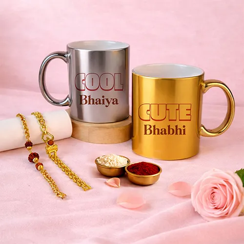 Rudraksha Rakhi Set For Bhaiya Bhabhi-Giftii