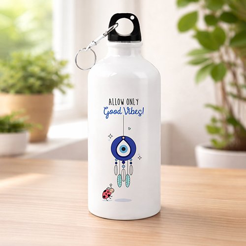 Good Vibes Sipper Bottle|Water Bottle with Clip Cap-Giftii