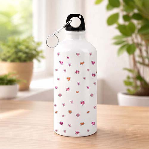 Cute Heart Pop Water Bottle 500ml|Stylish Cute Sipper-Giftii
