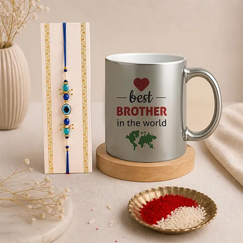 Best Brother In The World Rakhi Mug Set-Giftii