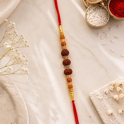 Royal Rudraksha Protection Rakhi-Giftii
