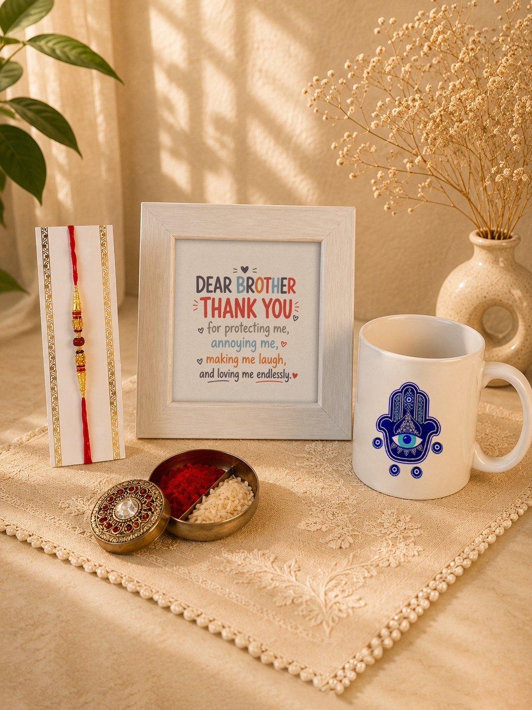 Brother Appreciation Rakhi Gift Box with Mug & Frame-Giftii
