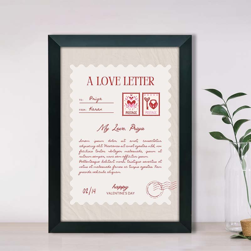 Personalized Love Letter Frame Perfect Valentine's Day Gift-Giftii