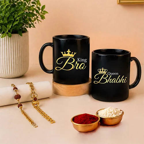 Stylish Bhaiya Bhabhi Rakhi Gift Set-Giftii