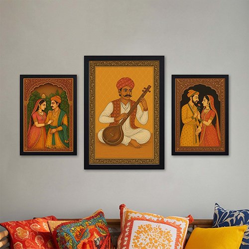 Melody of Royals – Rajasthani Musician & Mughal Love Art Frames-Giftii
