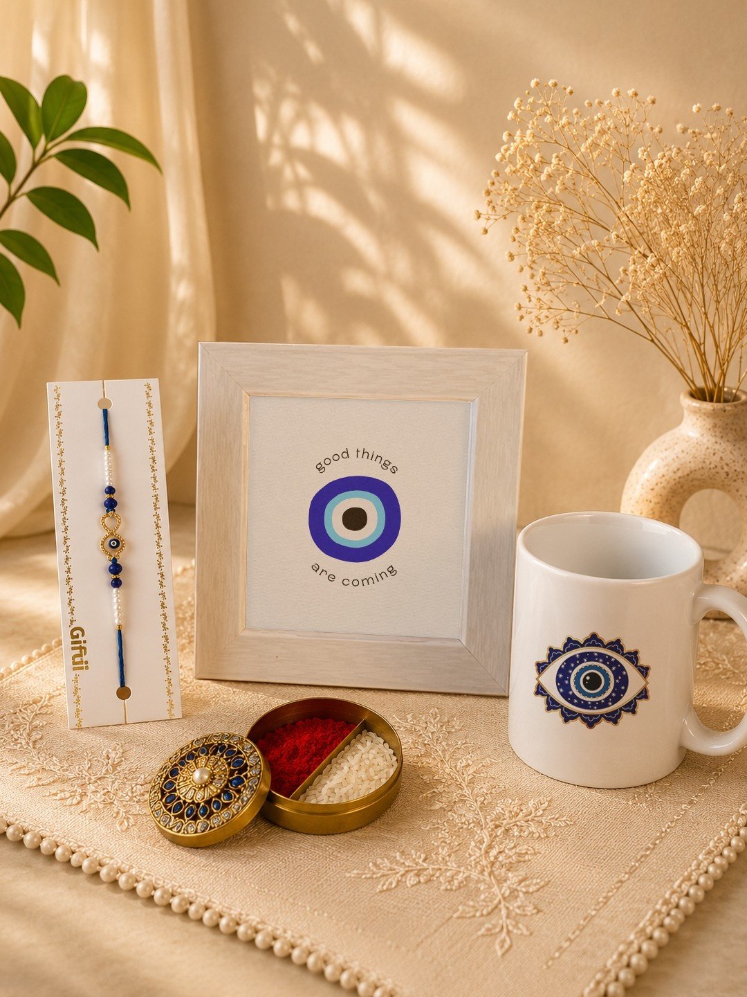 Evil Eye Blessings & Good Luck Gift Combo For Brother-Giftii