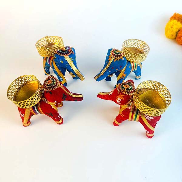 Royal Gaja Diya Holders r foFestive Decor-Giftii