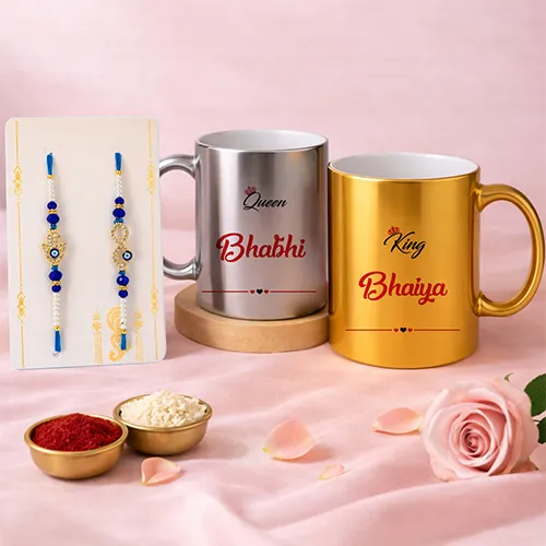 King & Queen Edition Rakhi Gift Set for Bhaiya & Bhabhi-Giftii