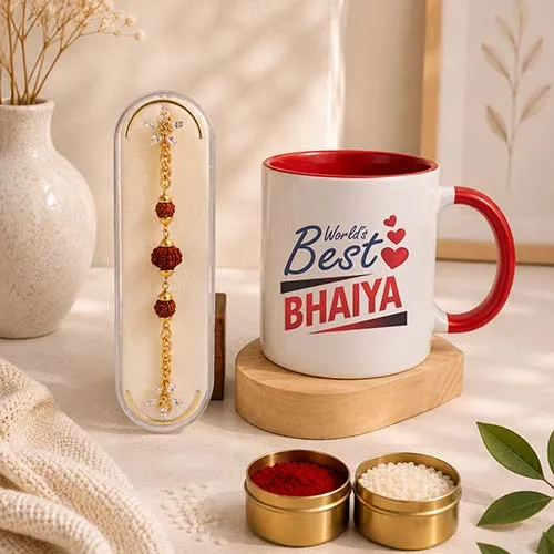 Premium Rakhi Gift Set for Brother with Mug-Giftii