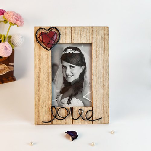 Personalized love Valentine photo frame for couple-Giftii
