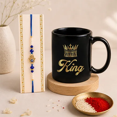 Luxury King Rakhi Mug Set-Giftii